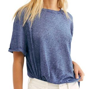 NWT We the Free Cassidy Cuffed-Sleeve T-Shirt Navy